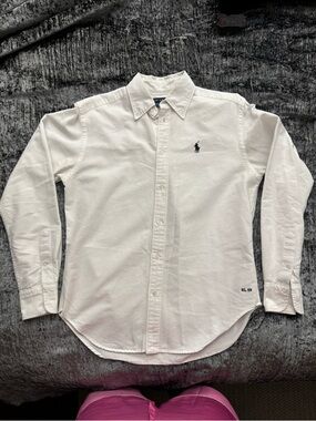 Polo by Ralph Lauren White Button-Down Oxford Shirt with Navy Pony
